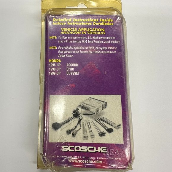 Scosche Honda Power Speaker Connector HA08 1998-Up - Picture 2 of 5